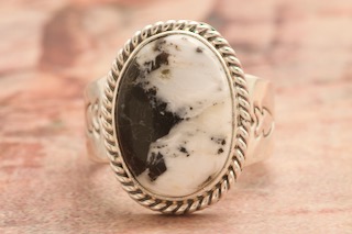 Genuine White Buffalo Turquoise Sterling Silver Ring